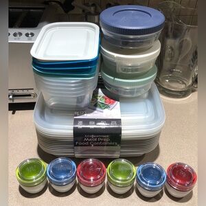 New 51 pc. Multi-Color Food Storage & Meal Prep Container Set